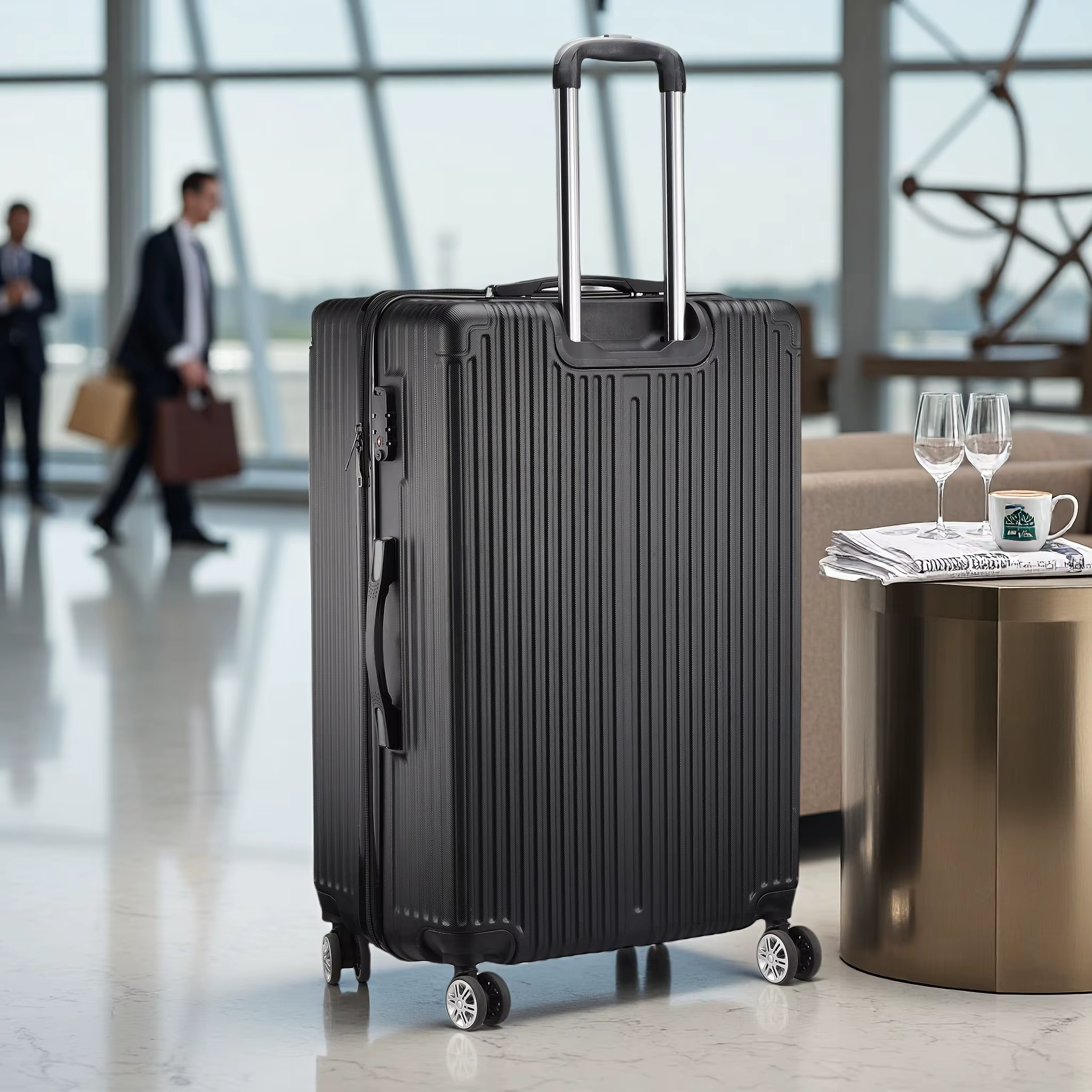 Ensemble de valises Anajqaqia 3 pièces, valise en ABS avec roulettes 360° ° Roues pivotantes et po