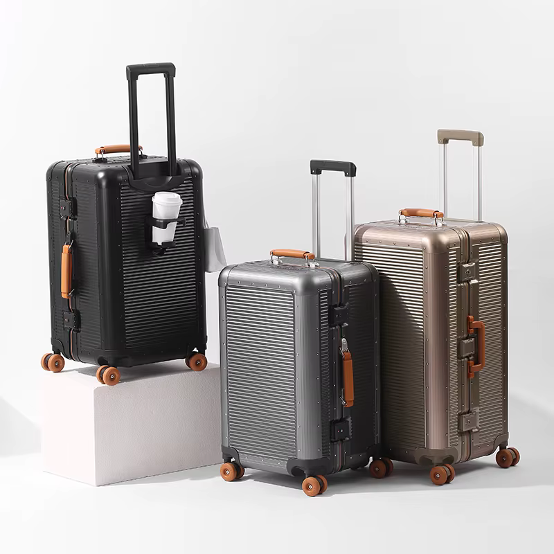 Valise à cadre en aluminium BunnyFly, matériau PC de haute qualité, bagage à roulettes de 20/24/28 p
