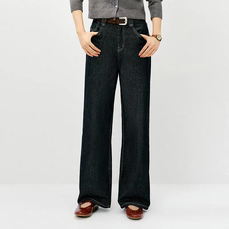 Semir rétro jean femmes 2026 printemps Lyocell mélange jambe large longueur de plancher hanche couvr