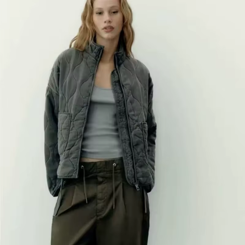 Manteau matelassé en polyester pour femme, nouvelle collection 2026, style vintage, en rayonne Lenzi