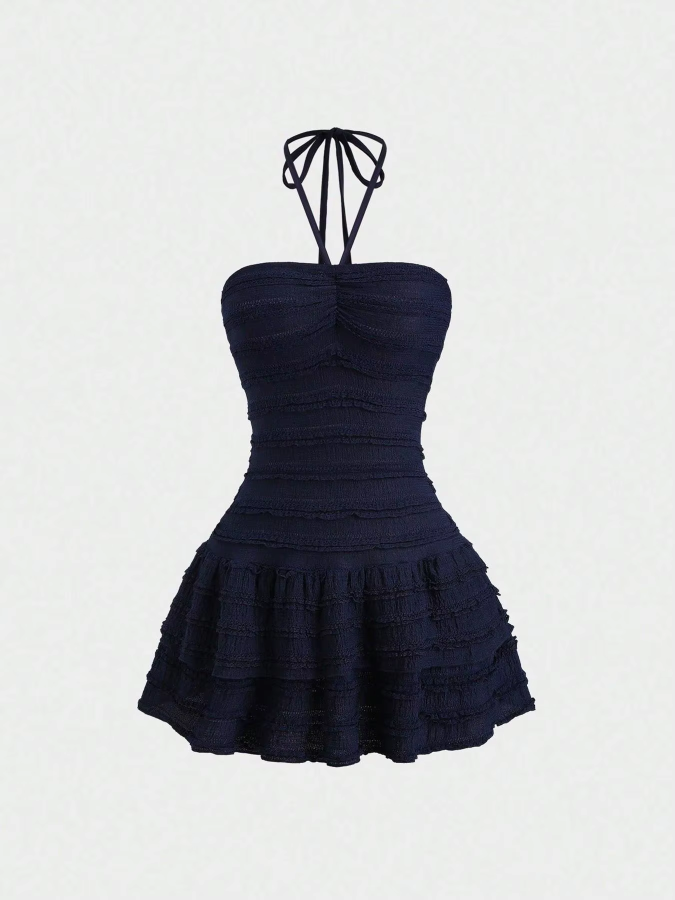 Mini jupe en tissu à haute élasticité pour femmes, couleur unie, décolleté dos nu, avec ourlet, Desi