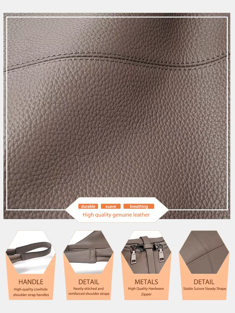 Zency – sac Hobo à bandoulière en cuir véritable pour femme, sac de Shopping de grande capacité en c