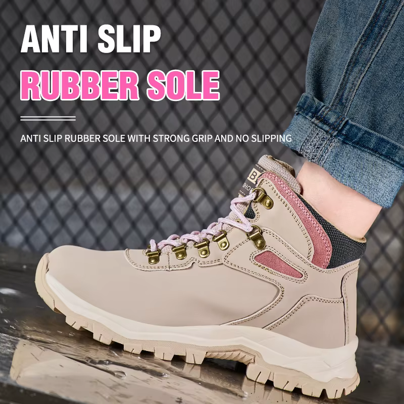 Chaussures de sécurité pour femmes, bottes de travail à bout en acier, résistantes à l'usure, anti-p