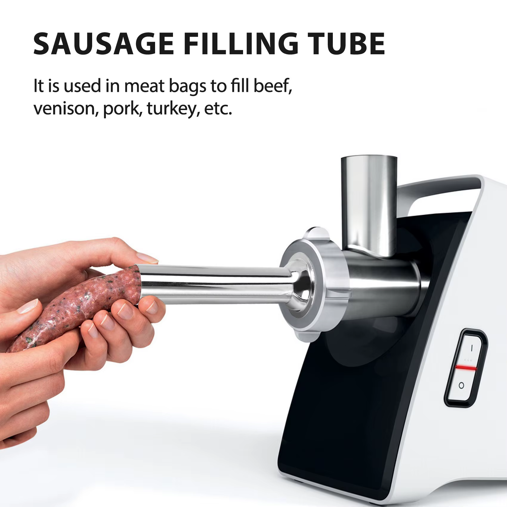 Tube de remplissage de saucisse en acier inoxydable, diamètre de la base 58mm, tube de remplissage, 