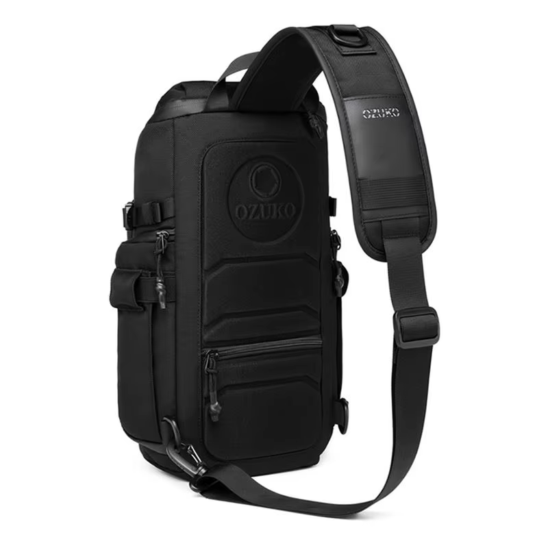 OZUKO hommes sacs de poitrine Sports de plein air tactique bandoulière sacs à bandoulière mâle étanc