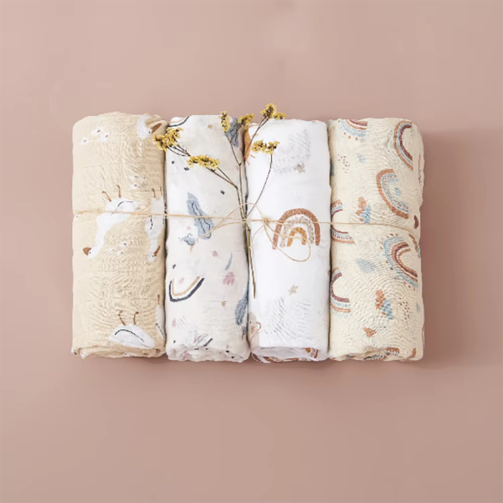 Couverture d'emmaillotage en mousseline pour bébé, serviette de bain douce pour nouveau-né, coton de