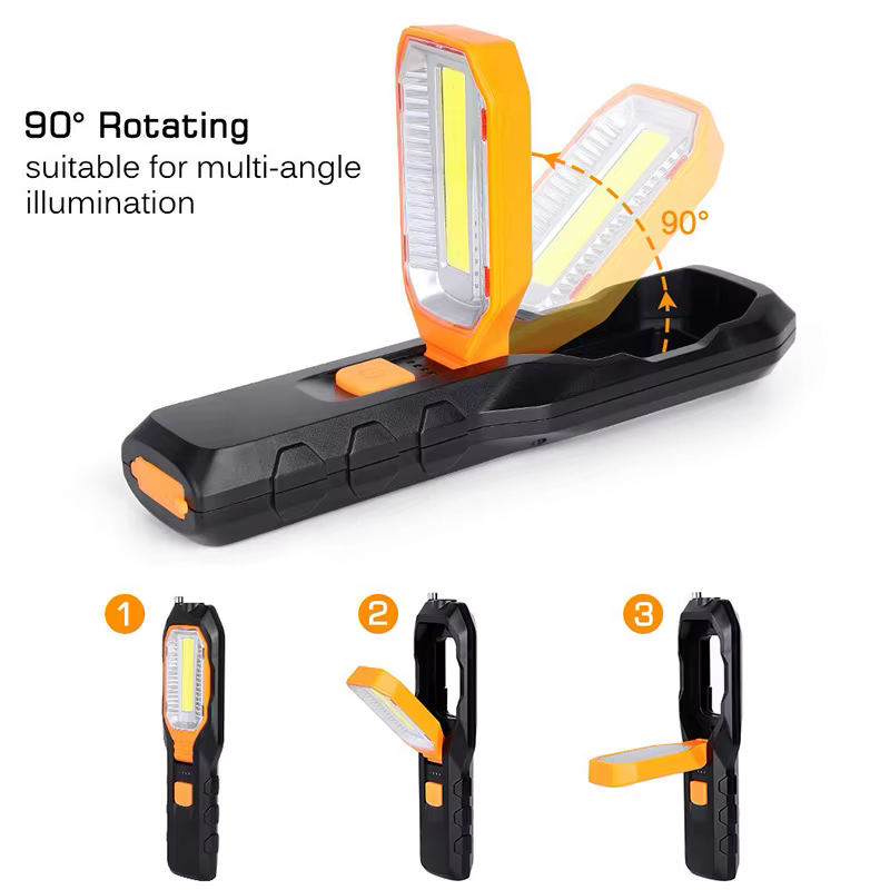 Lampe de travail LED COB Portable, lampe mécanique de Garage de voiture, torche Rechargeable par USB