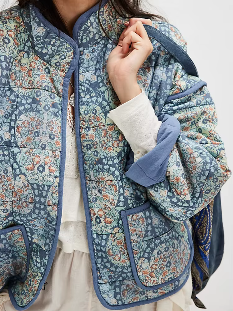 Pouvez-vous psylady-Veste rembourrée à manches longues pour femmes, Streetwear chic, Boho Floral, Co