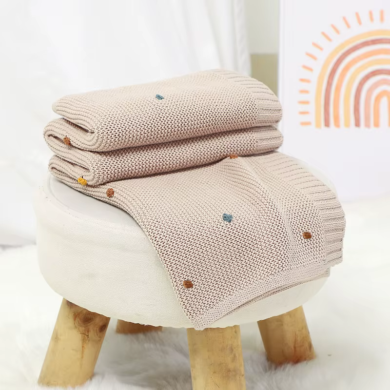 Couvertures pour nouveau-né 90x70cm, tricotées pour nourrissons, garçons et filles, en coton Ultra d