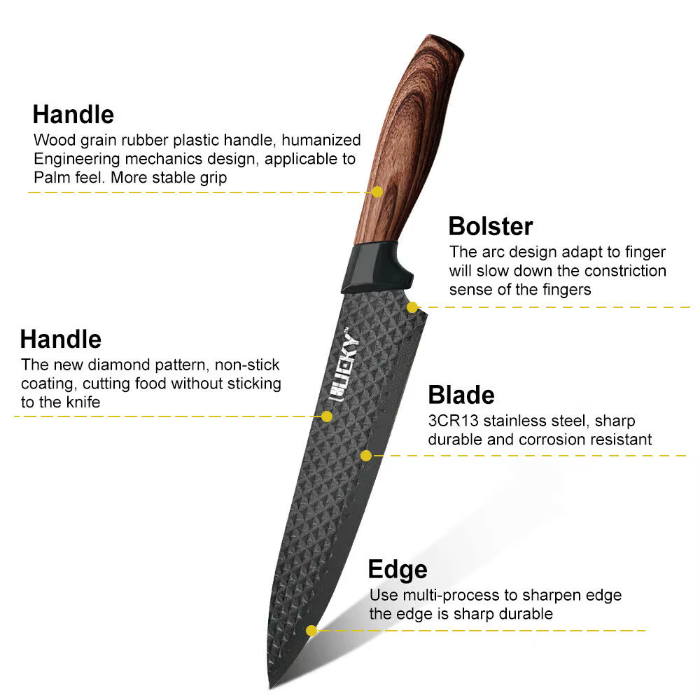 ZENG – ensemble de couteaux de cuisine, couteau de Chef tranchant en acier inoxydable, couperet, cis