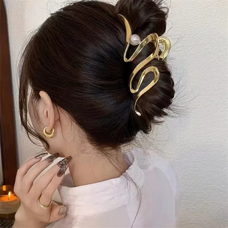 Pince à cheveux creuse vintage pour femmes et filles, barcordons, crabe coréen, grandes griffes, pin