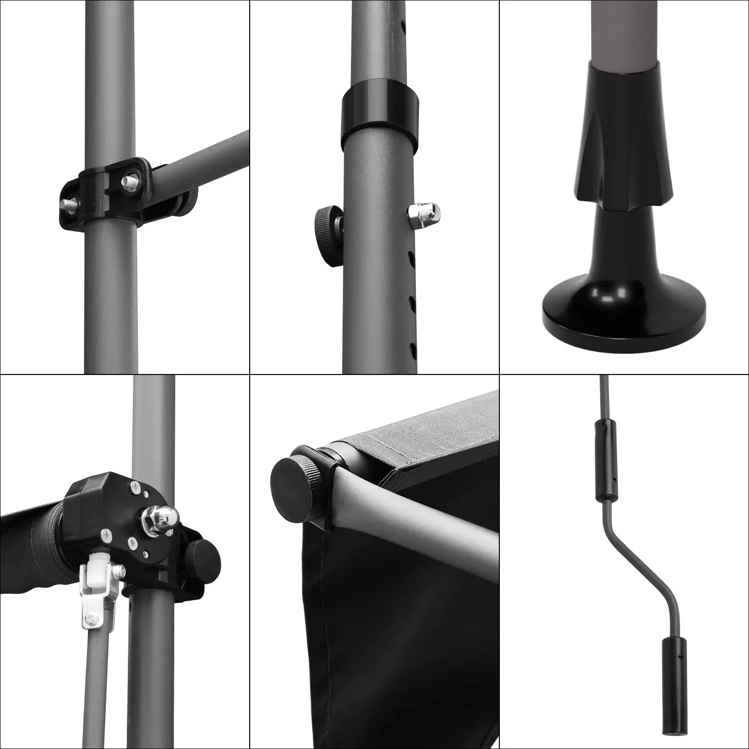 Auvent de balcon rétractable UV50 +, pince de protection solaire de jardin avec manivelle sans propo