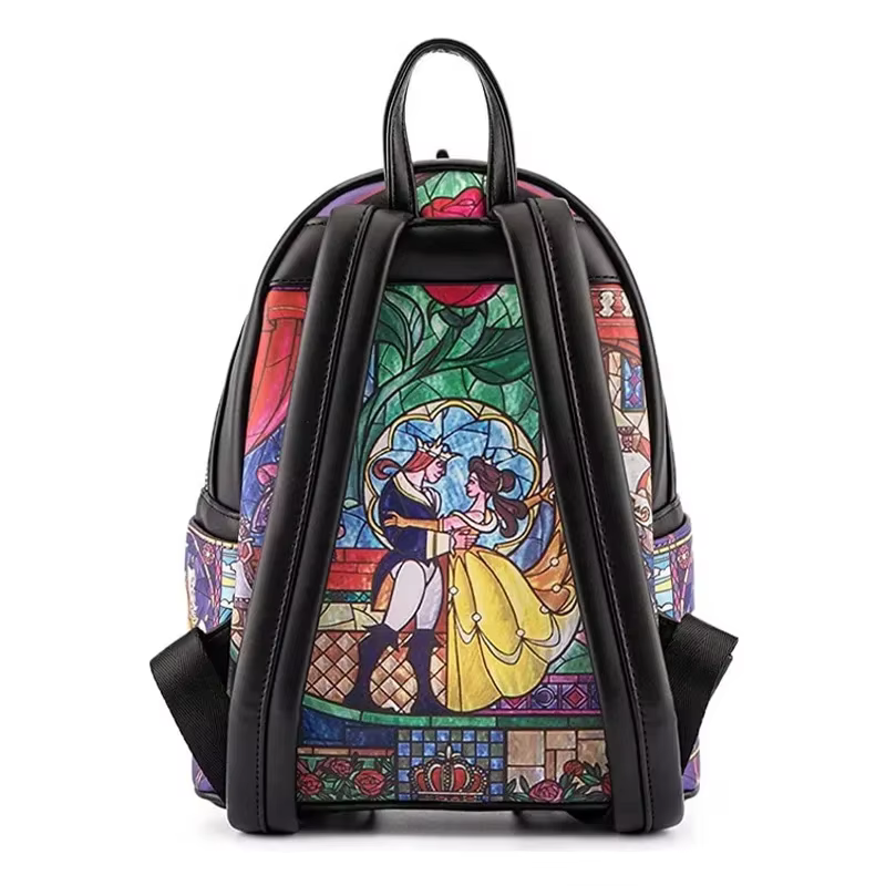 Sacs à dos Loungefly, série Princess Castle, Belle, sacs à bandoulière à double sangle pour femmes, 