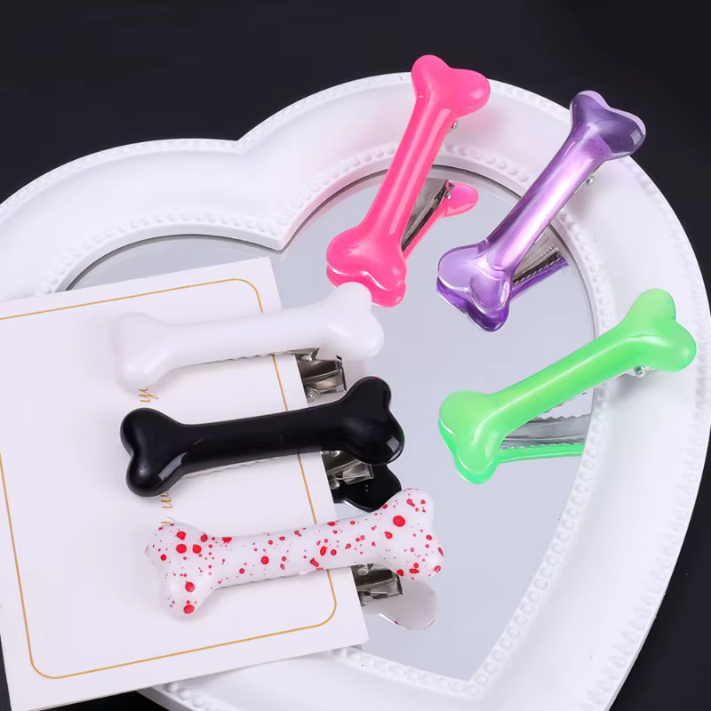 1/10 pièces Y2K mode gothique femmes Gril chapeaux Barrettes bandeau accessoires vif chien os pinces