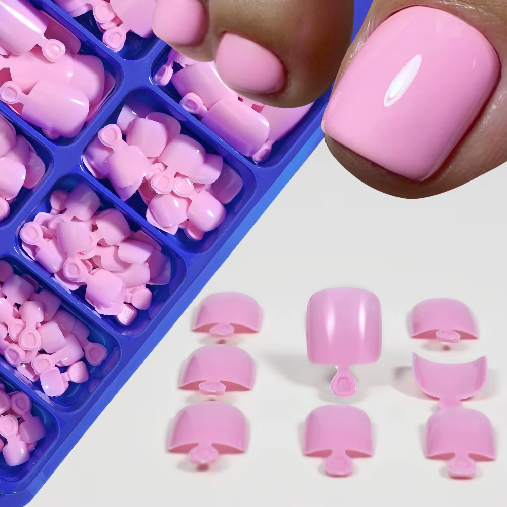100/120 pièces faux ongles français court carré couverture complète faux ongles d'orteil acrylique r