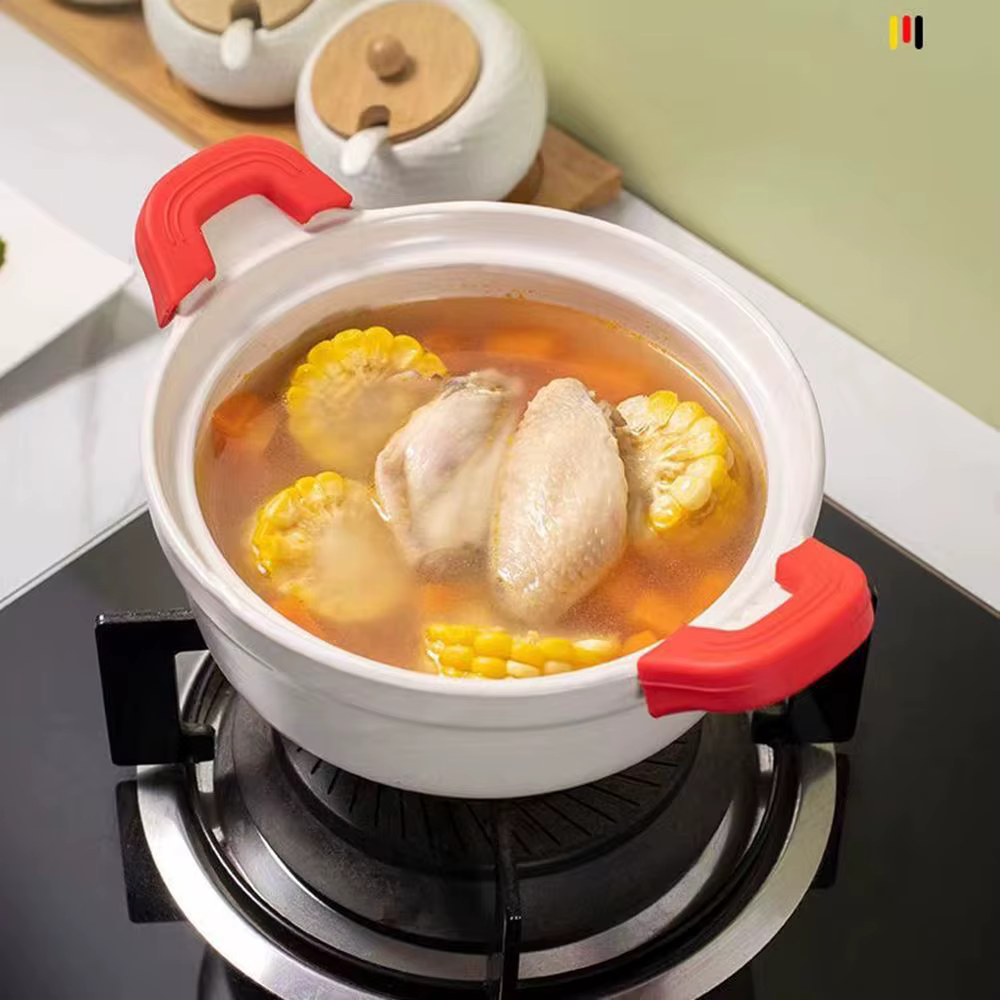 Couvercle de poignée de casserole en Silicone, Anti-brûlure, antidérapant, manchons de Clip d'oreill