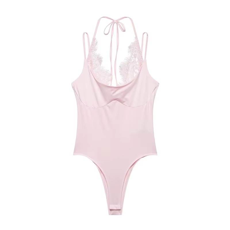 Combinaison rose sexy pour femme, idéale pour les soirées en boîte de nuit, combinaison moulante san