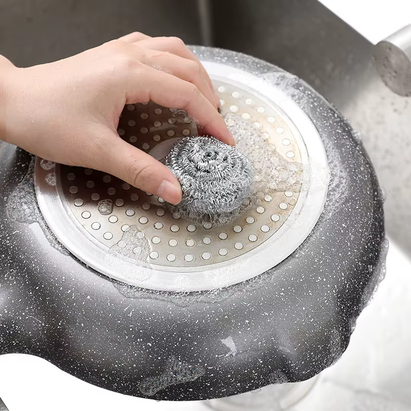 Brosse à boule métallique en acier inoxydable 50/1x, pour la vaisselle, les Pots, les poêles, le net