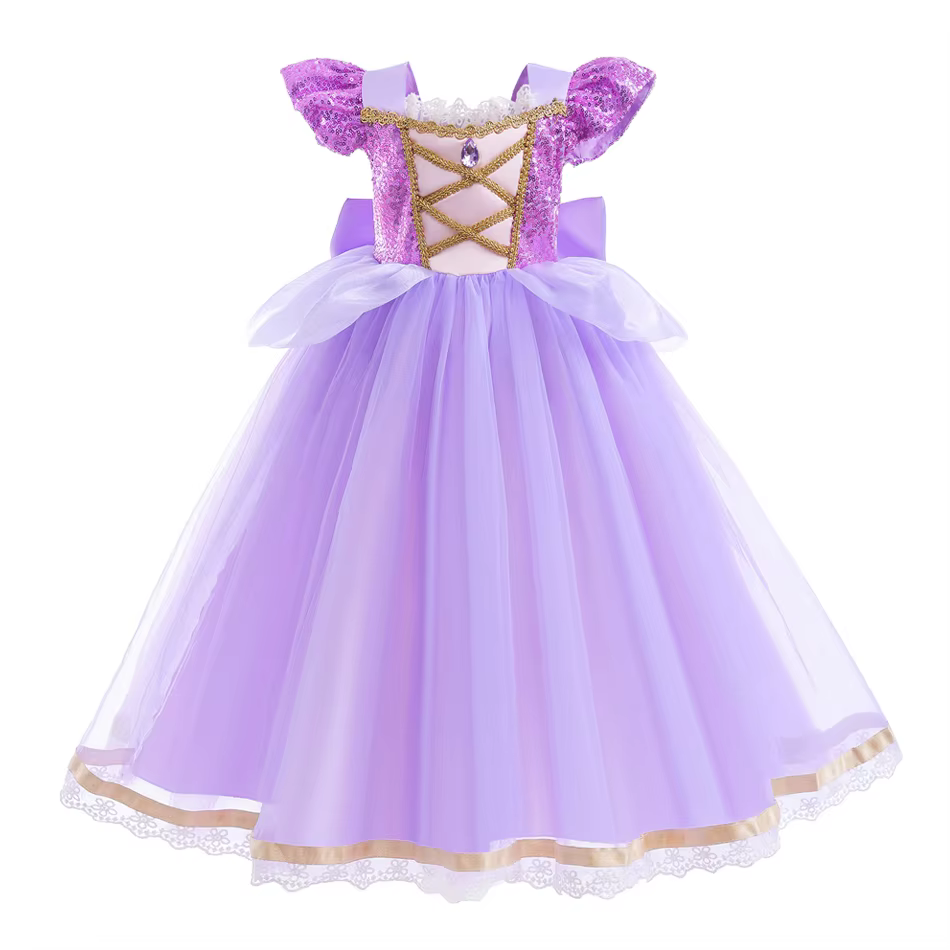 Elsa Anna enfant princesse filles robe Rapunzal enfants Cosplay Halloween robes enfants Costume robe