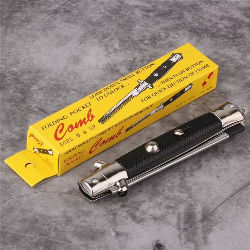 Peigne à ressort pliant pour hommes et femmes, 1 pièce, pince de poche pliante faite à la main, peig