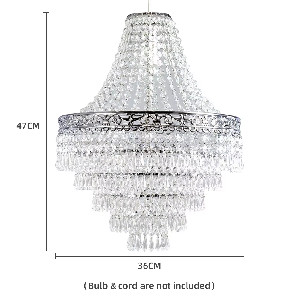 Blenheim 47 cm en plastique grand abat-jour de lustre en acrylique facile à installer pendentif gout