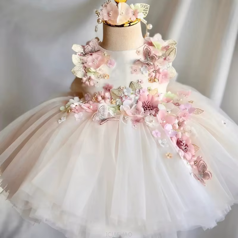 Robe de mariage pour filles, vêtements de princesse Tutu pour enfants, tenues de défilé de mode, rob