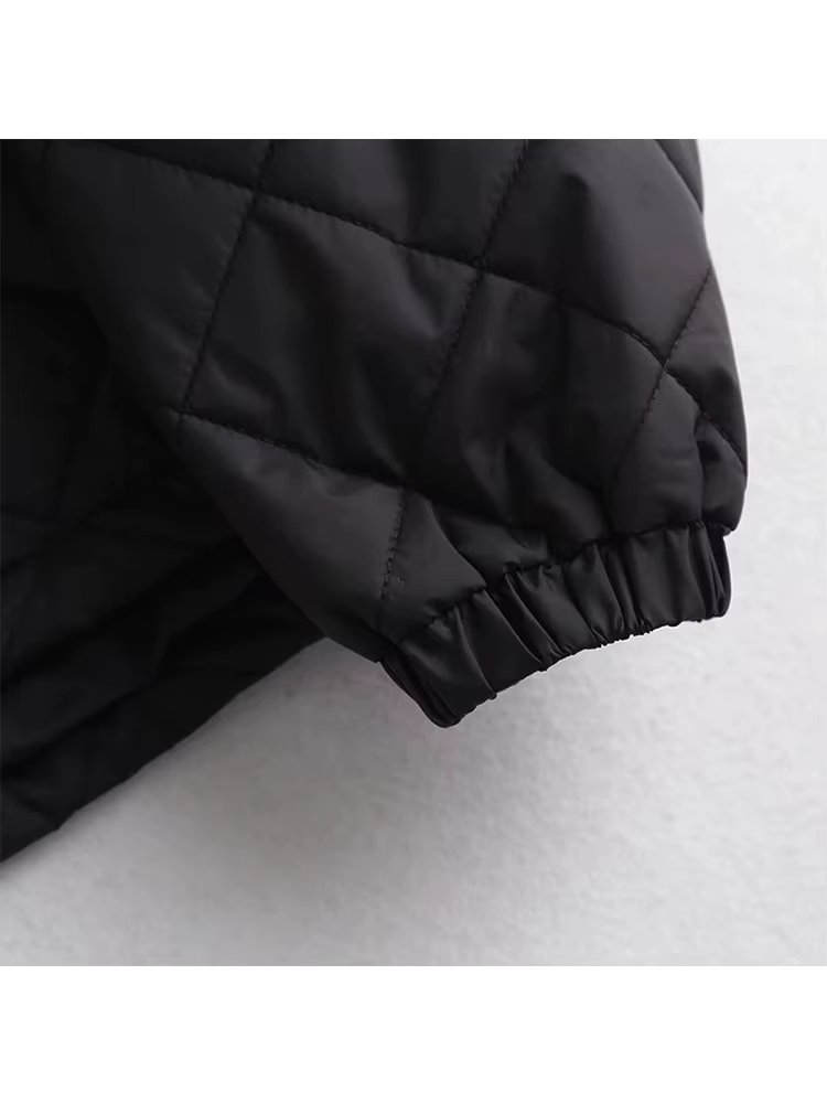 YENKYE – veste de vol matelassée surdimensionnée pour femme, manteau d'extérieur Vintage noir à manc