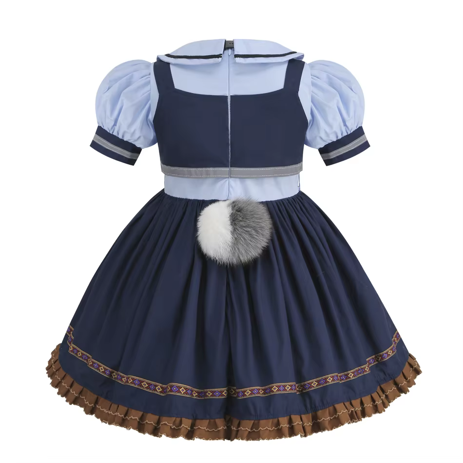 Costume de cosplay Judy pour enfants, robe de fête de carnaval, ensemble de chaussettes, ceinture et