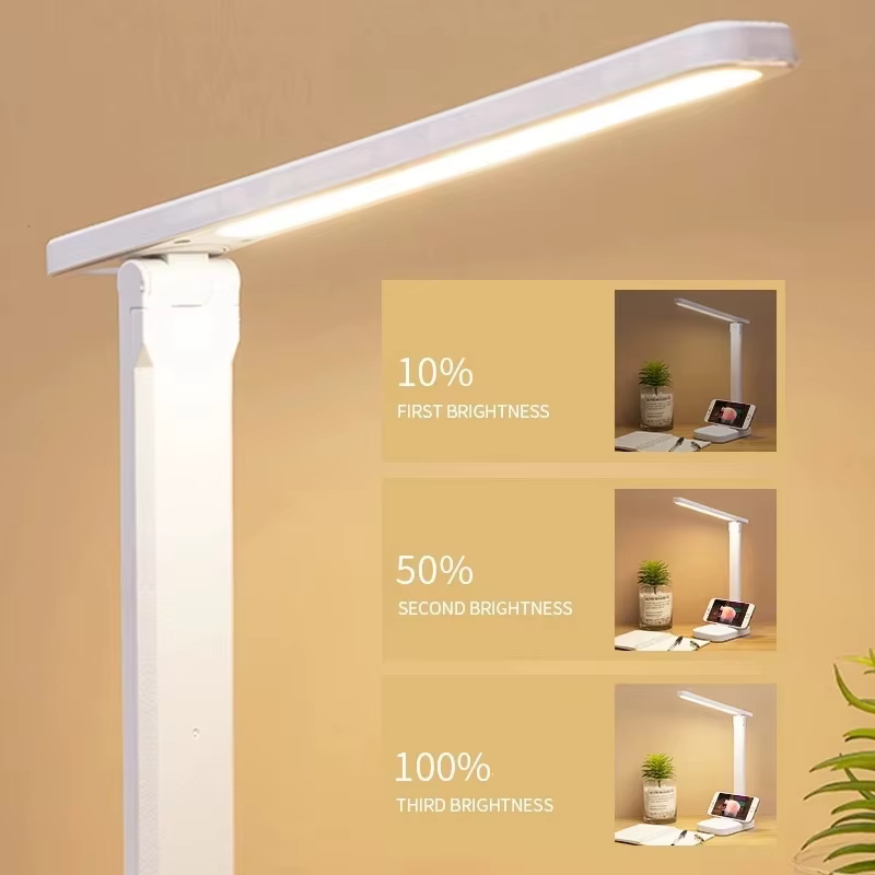 Protection des yeux tactile USB Charge 3 couleurs réglable tactile pliable lampe de bureau veilleuse