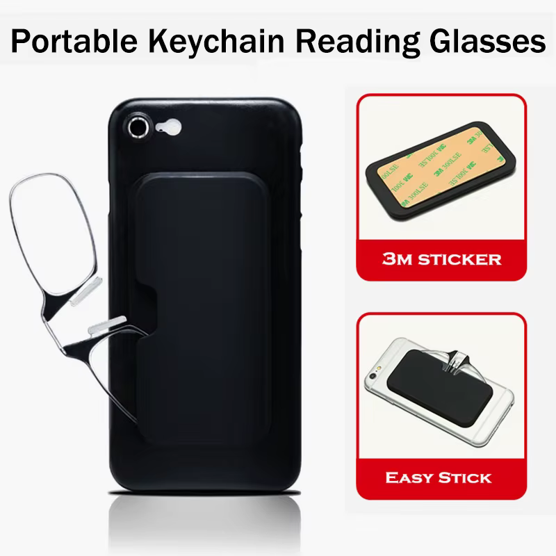 2025 Clip nez Mini lunettes de lecture pour hommes lunettes optiques avec boîte portefeuille lunette