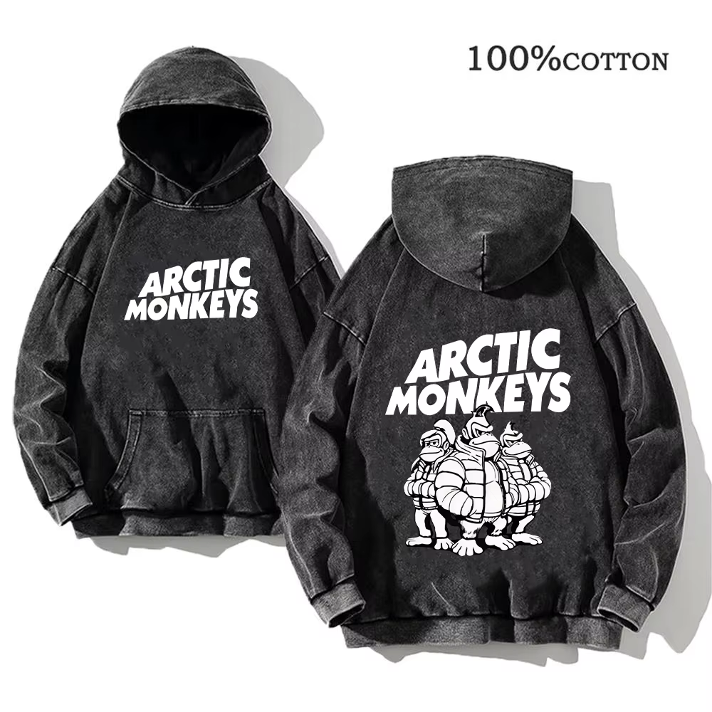 Sweat à capuche imprimé Rock rétro, Album de musique Arctic Monkeys, pull graphique pour hommes, Vin