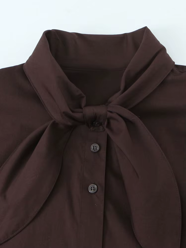 NLZGMSJ femme écharpe chemises 2025 automne élégant bureau dame ample Chic mince quotidien manches l