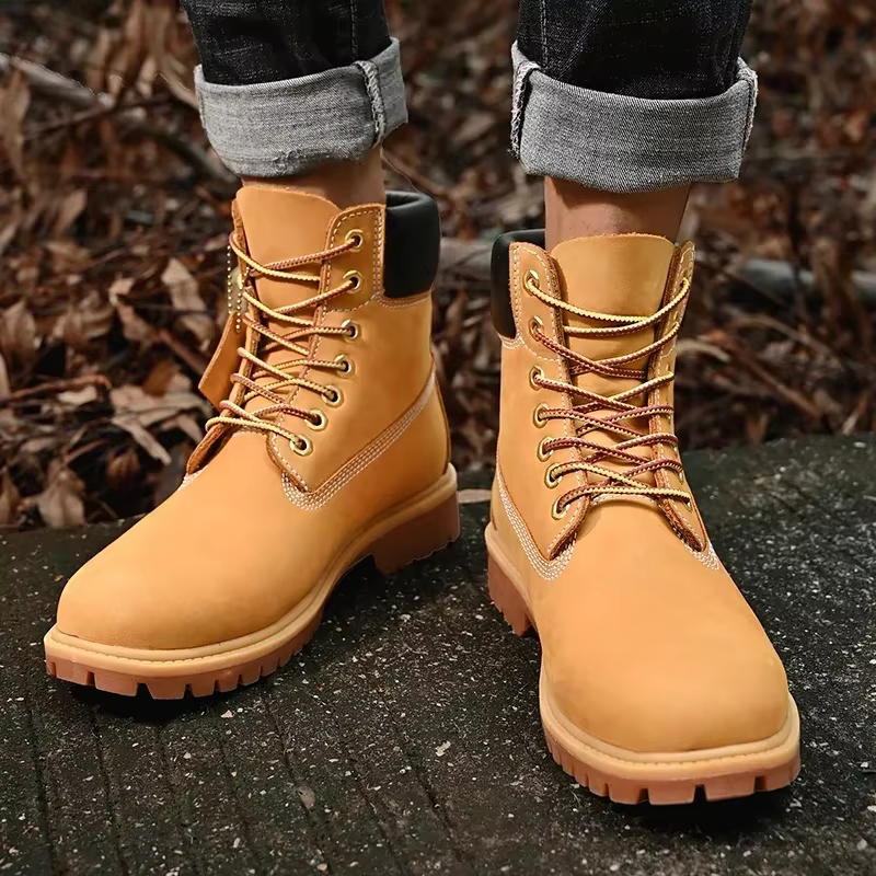 Bottes hommes bottes hautes de haute qualité femmes chaussures en cuir mode baskets d'extérieur homm