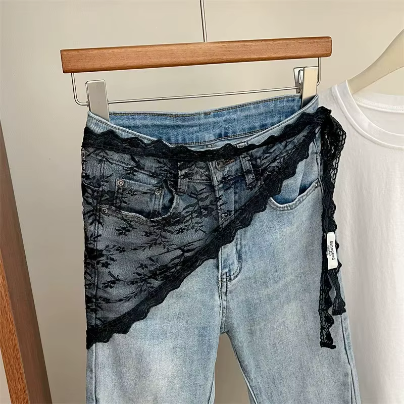 Ceinture brodée en dentelle de Style coréen, avec écharpe détachable, accessoire de superposition po