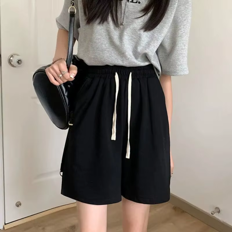 Shorts d'été en pur coton American Street pour femmes, amples et décontractés, shorts sportifs à jam