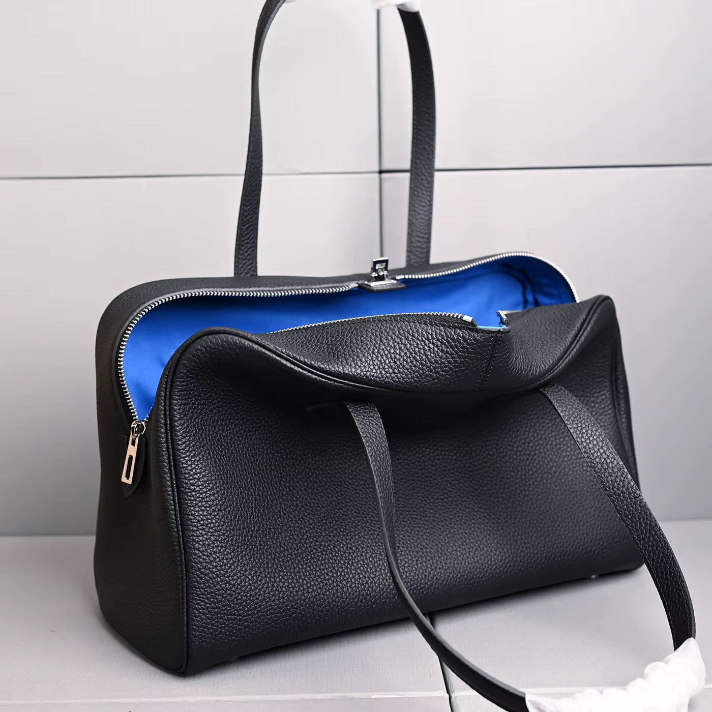 Nouveau Sac à Main en Cuir Véritable 35 cm Grande Capacité en Cuir de Vachette Pleine Fleur pour Fem