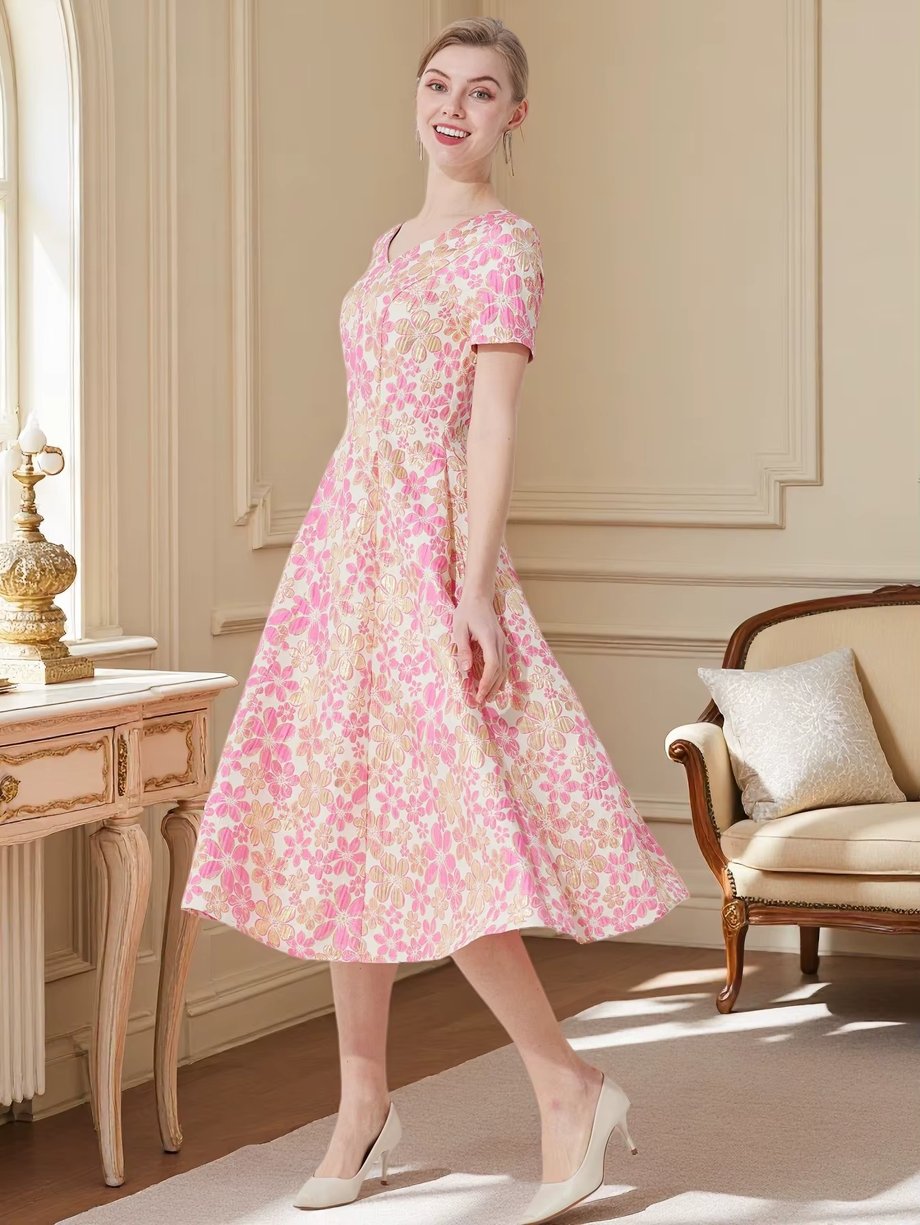 Robe Jacquard élégante et décontractée pour femmes, nouvelle collection printemps été, robe de soiré
