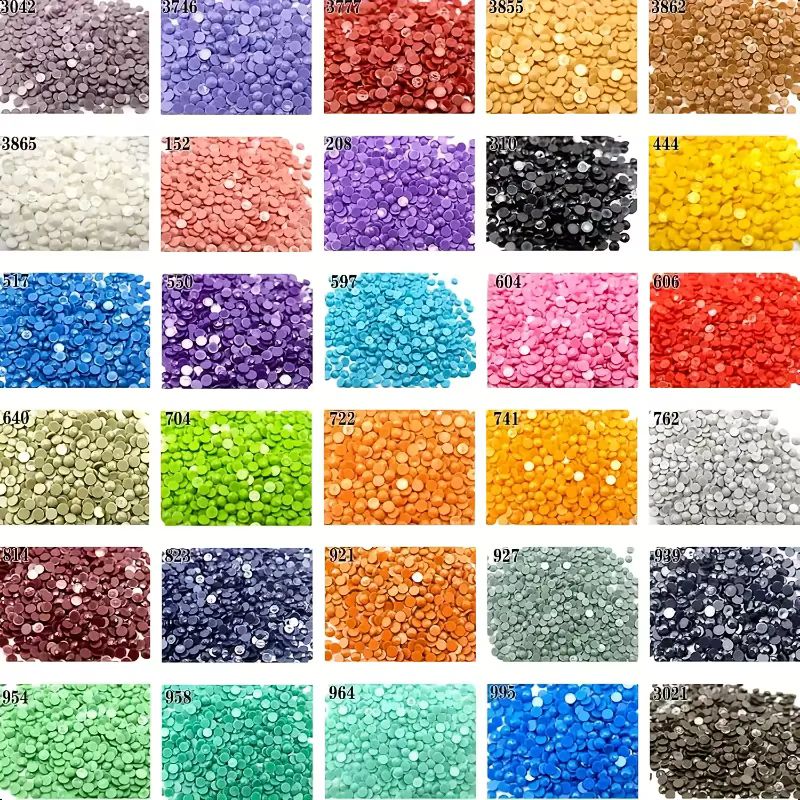 15000 perles de peinture d'art diamant en 30 couleurs, strass en résine circulaire à fond plat pour 