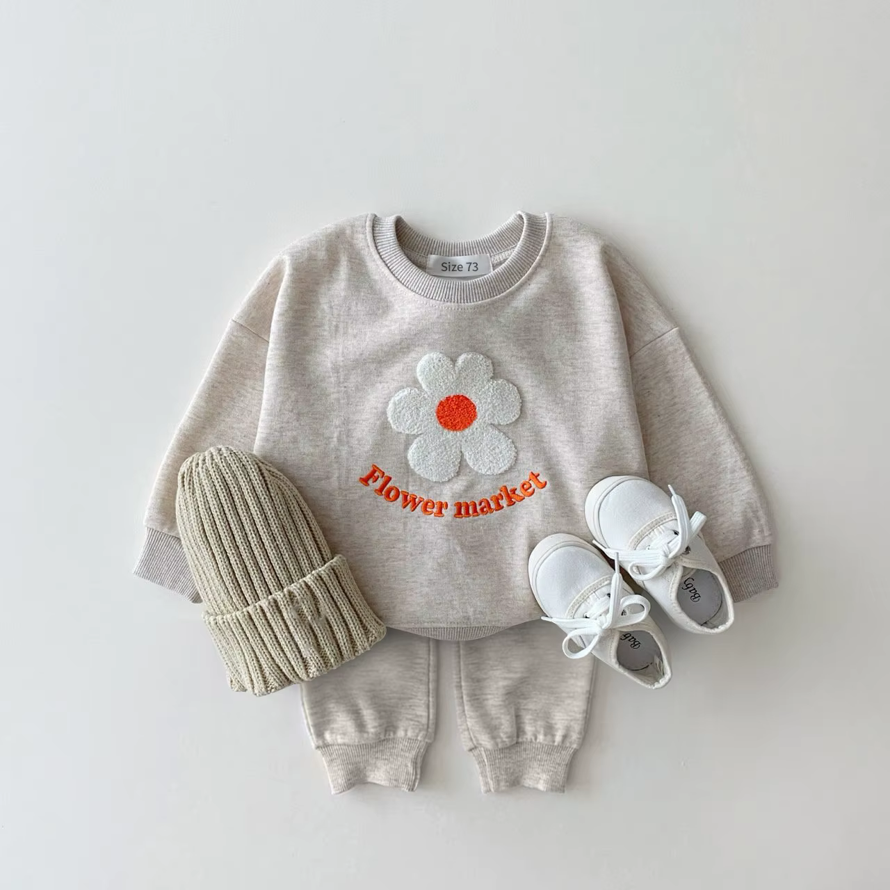 Automne bébé filles vêtements ensemble fleur lettre imprimer pull haut + pantalon enfants vêtements 
