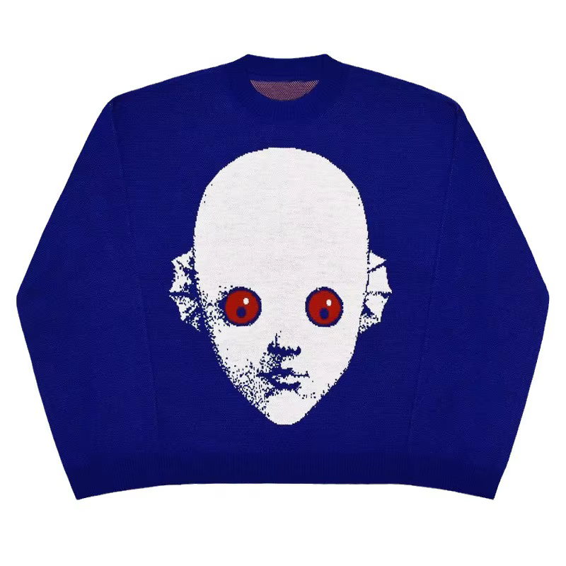 Y2K pull hiver graphique Streetwear femmes Vintage pull pull haute tricots surdimensionné gothique à