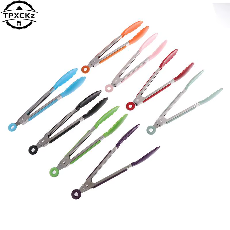 Pince à griller en silicone pour barbecue, cuisine, cuisson, salade, pince de service, pince à pince