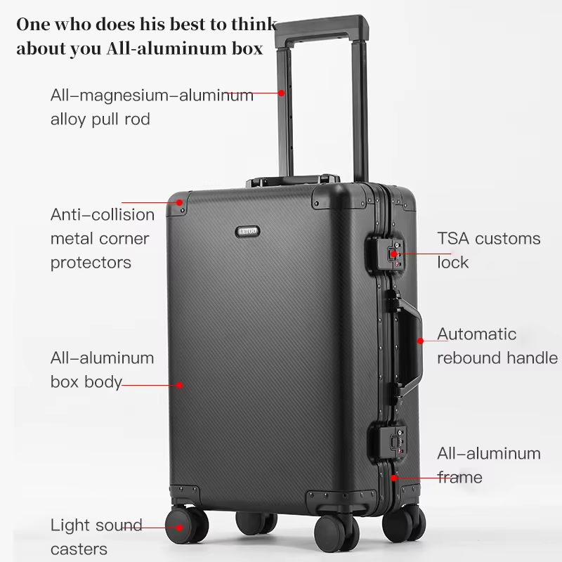 Bagage à main – Valise trolley en alliage d'aluminium et de magnésium de qualité supérieure, nouveau