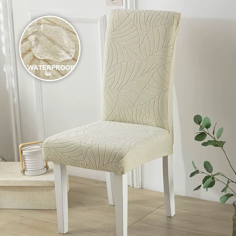 Housse de chaise Jacquard imperméable, extensible, protection de chaise de salle à manger, pour cuis