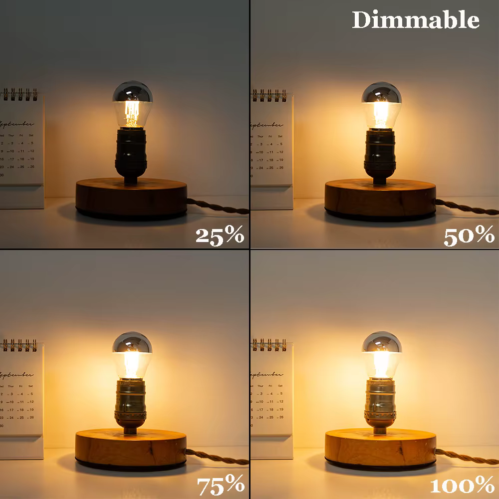 Ampoule Vintage à Intensité Réglable, Suspension à Filament Décoratif, Half Chrome, 4W, 2700K, 220V,