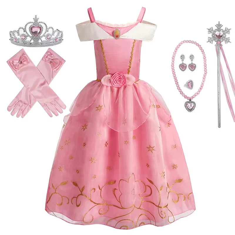 Robe de princesse pour filles, Costume d'halloween Disney Cosplay cendrillon blanche-neige aurore ra