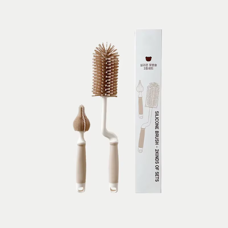 Coréen Ins nouveau-né bouteille mamelon brosse bébé spécial à Long manche brosse de nettoyage Silico