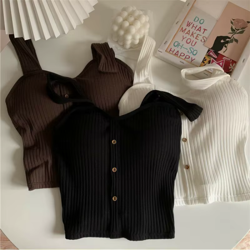 Hauts courts Y2K pour femmes, avec coussinets de soutien-gorge, Corset d'été, bretelles coréennes, g