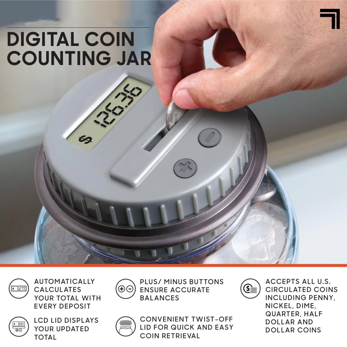 Tirelire intelligente à piles avec écran LCD, figurines de pièces de monnaie numériques, maintien de