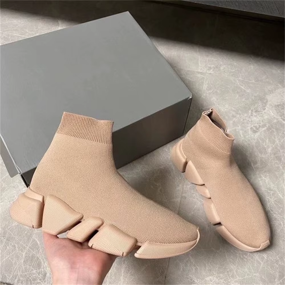 Chaud noir haut femmes chaussettes chaussures baskets respirant Couples chaussures de sport décontra
