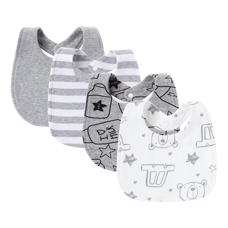 Bavoirs en coton pour bébés, 4 pièces, vêtements pour rots, serviettes de salive pour nouveau-nés, f